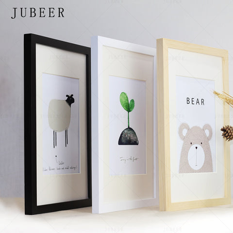 Simple Wooden Frame A4 A3 Black White Color