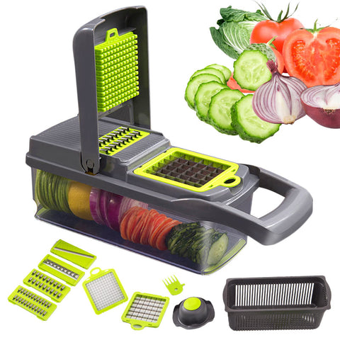 Vegetable Chopper Hand Spiralizer,Potato Spiral Cutter Garlic Onion Dicer Fruit Peeler,Veggie Slicer.